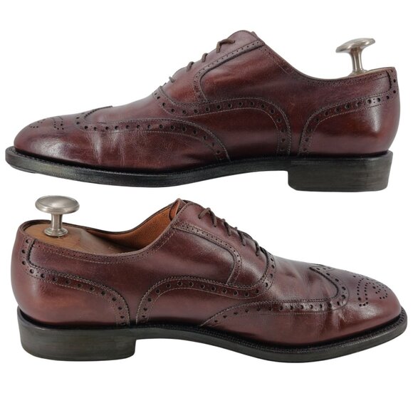Salvatore Ferragamo Tramezza Brown Leather Wingtip Oxfords Men 11.5D Dress Shoes - Picture 8 of 14